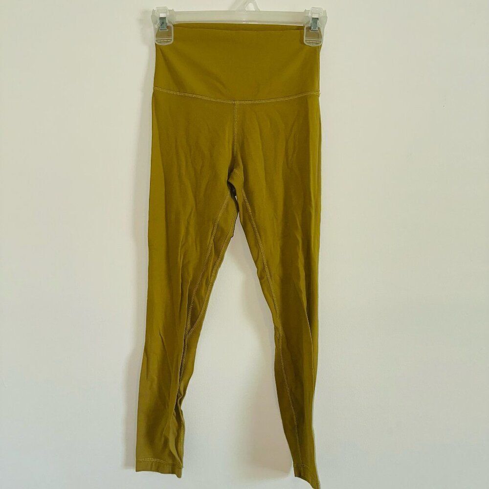 Lululemon Grape Leaf Yellow Align Pant 28" Leggings SIZE 4
